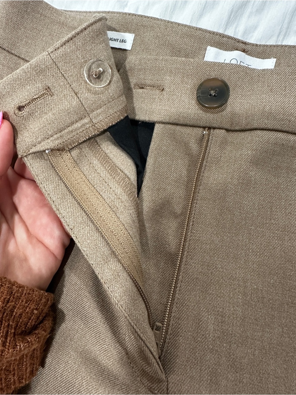 NWOT Loft Parker Straight Leg Women’s pants size 6 brown neutral color - Picture 6 of 6